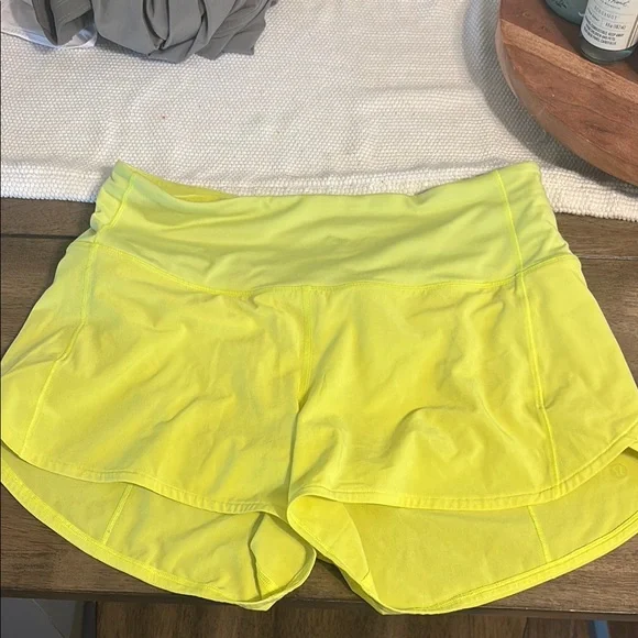Lululemon Athletica Yellow Athletic Shorts High-Rise Lined - Picture 3 of 5